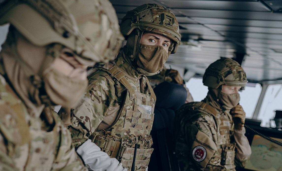 Koncentration på broen under uddannelsen i England.