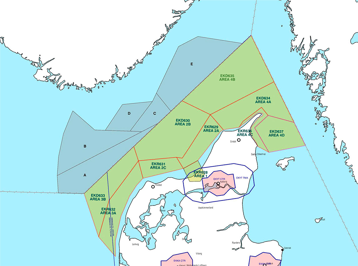 Kort over området, som dronen kan overvåge