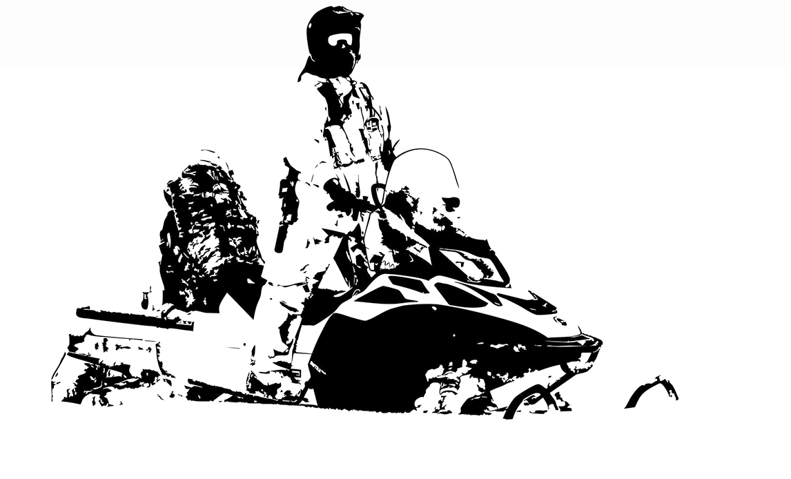 Grafik, der viser specialoperationssoldat på snescooter