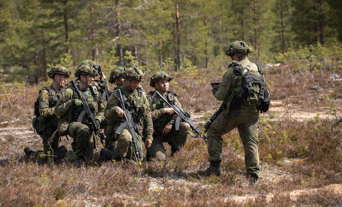 Finske soldater på øvelse i Lapland i maj 2023