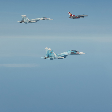 Dansk F-16 og russiske fly i internationale luftrum