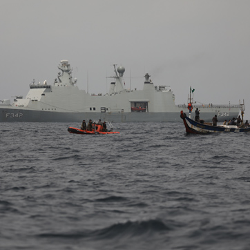 Fregatten Esbern Snare på anti-piraterimission i Guineabugten