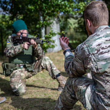 Undervisning af ukrainske rekrutter i Storbritannien