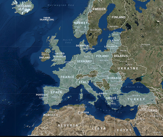 Kort fra Den Kolde Krig 1949-89, som viser at fjenden - Warszawapagtlandene DDR, Polen og Sovjetunionen - meget hurtigt kunne nå dansk område, hvis der blev krig.