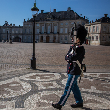 Livgarder på vagt på Amalienborg