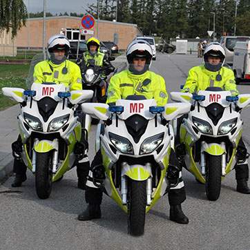 Motorcykelbetjente fra Militærpolitiet