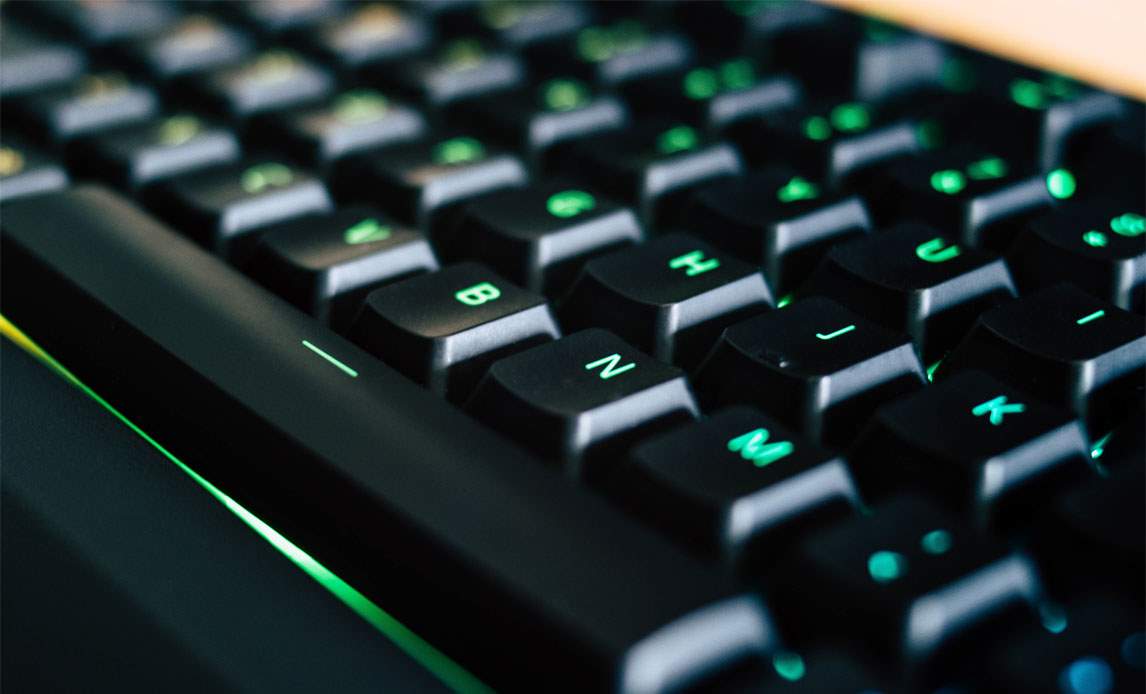 Nærbillede af computerkeyboard