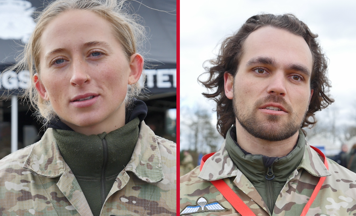 Venstre: Astrid, Efterretningsregimentet. Højre: Mads, Sprogofficerskorpset.